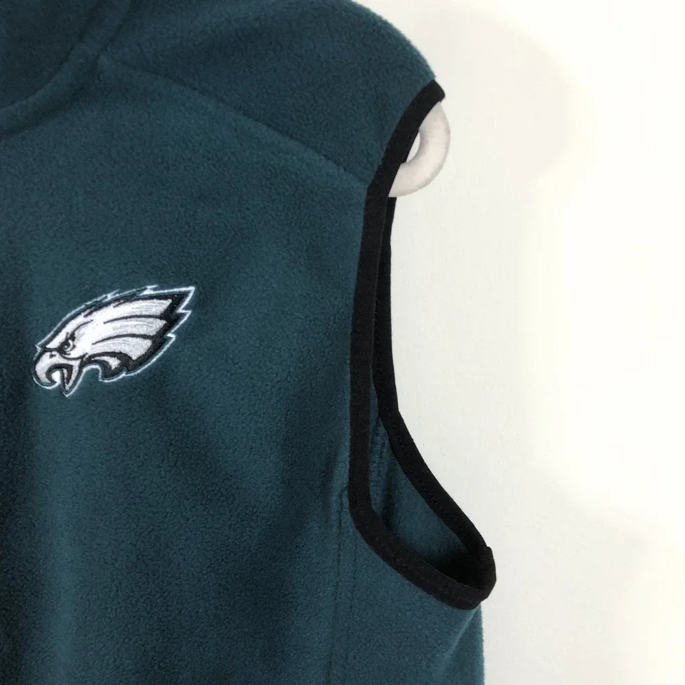 Philadelphia Eagles NFL Team Apparel Full Zip Fleece Vest Men's Sz S Green